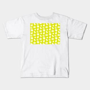 Graphic Nature Pattern on Yellow Background Kids T-Shirt